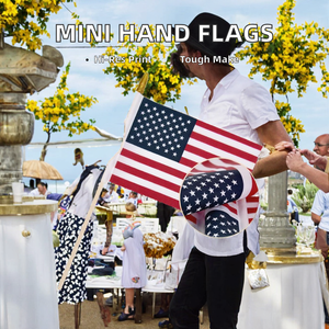 Vente en gros 14x21cm double face imprimé polyester mini agitant la main drapeaux motif personnalisé fanion style pour tous les pays nationaux - Product Image 2