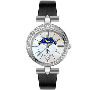 Time Token-Reloj <span class=keywords><strong>de</strong></span> pulsera <span class=keywords><strong>de</strong></span> cuarzo para mujer, elegante, fase lunar, con <span class=keywords><strong>calendario</strong></span>, funda <span class=keywords><strong>de</strong></span> diamante <span class=keywords><strong>de</strong></span> cuero genuino, informal, <span class=keywords><strong>de</strong></span> lujo, antiguo - Product Image 1