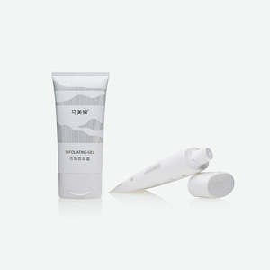 <b>White</b> Oval <b>Flat</b> Pe Cosmetic Tube With Screw <b>Cap</b> Custom Logo Labeling PP Material <b>cap</b> cosmetic packaging - Product Image 2
