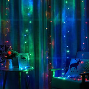 100LED rèm ánh sáng Vòng Hoa Cổ Tích chuỗi đèn <span class=keywords><strong>2025</strong></span> Diwali ramadan EID Halloween Nhà tiệc cưới trang trí Giáng sinh - Product Image 3