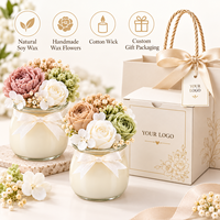 Bougie artisanale en cire de soja, mini, romantique et luxueuse, avec nœud en ruban, parfumée, pour la décoration de la maison