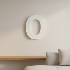 Lettera O in legno bianca da 6 pollici per decorazione da parete - Product Image 3