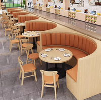 Canapé moderne en bois massif à double paroi semi-circulaire personnalisé pour restaurant occidental, restauration rapide, école, hôtel, table de cantine, chaise