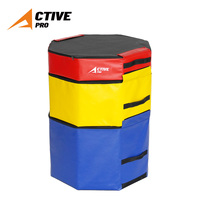 Ensemble de plateformes de saut en mousse Jump Foam Plyo Box, octogonales, 3 niveaux progressifs