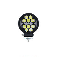 Projecteur de travail LED rond avec réflecteur hexagonal et ailettes de refroidissement pour camion, tout-terrain, lampe de conduite auxiliaire