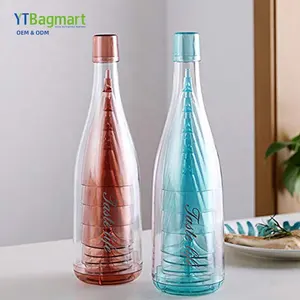 쌓을 수있는 창조적 인 와인 컵 투명 접을 수있는 휴대용 플라스틱 와인 잔 거꾸로 와인 잔