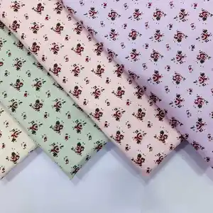 Mode Bloemen Hoge Kwaliteit Katoenen Twill Onderdruk Kleine Bloemenstof Groothandel Voor Vrouwen Kinderen Dragen