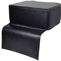 Fournisseur chinois de chaises de coiffure traditionnelles noires pour salons de beauté et spas, avec coussin rehausseur enfant en cuir PVC et éponge
