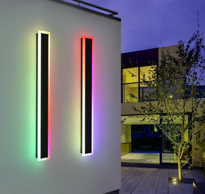 Perlengkapan Modern lampu dinding garis RGBCW RGB, lampu dinding <span class=keywords><strong>Strip</strong></span> tempat lilin dalam ruangan multiwarna Led panjang lampu dinding Linear - Product Image 2