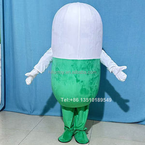 कवक अनुकूलित हरी गोली शुभंकर कैप्सूल पोशाक पोशाक फैंसी पार्टी पोशाक हेलोलीन कार्निवल - Product Image 2