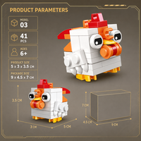 Bloques de Construcción de Pollitos Adorables Personalizados, Modelo Animal 3D DIY, Juguete de Construcción STEM, OEM ODM, Etiqueta Privada, Regalo para Niños