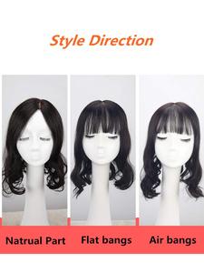 Largo y rizado cabello humano Remy ondulado Topper Base corona pelo pieza Clip en seda peluca llena de encaje suizo europeo de la onda del cuerpo del pelo pequeña - Product Image 3