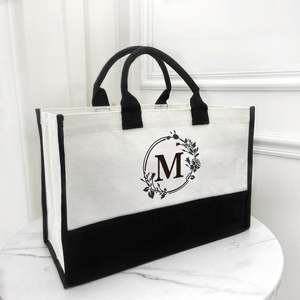 Bolsa de Lona con Diseño Personalizado, Bolsa de Regalo Monogramada, Regalo de Boda para Mujer - Product Image 5