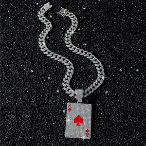 Collar con Colgante de Póker de Aleación de Diseño Innovador 2026, Estilo Hiphop, Collar Geométrico Punk para Hombre, Joyería al por Mayor - Product Image 2