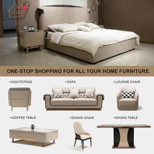 Letto Imbottito Beige con <span class=keywords><strong>Testiera</strong></span> Alta <span class=keywords><strong>e</strong></span> Comodini |   Mobili per Camera da Letto Matrimoniale - Product Image 1