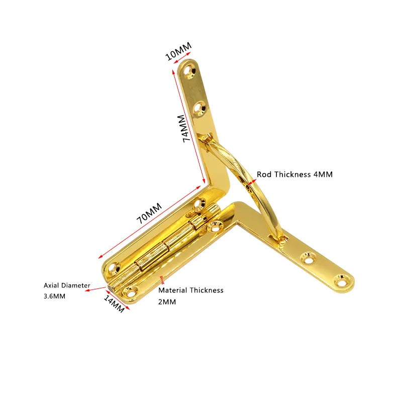 Sieraden Maken Houten Doos Zware Zinklegering Metalen Grote Kwadrant Scharnier