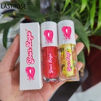 Huile à Lèvres Hydratante et Nourrissante Végane Rose Fruitée, Effet Repulpant Naturel, Couleur Changeante Scintillante, Grand Pinceau, Marque Privée, Vente en Gros