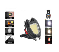 Lampu Kerja Mini LED Senter Saku Portabel USB Pengisian Lampu Kunci Berkemah Luar Ruangan Mendaki Cahaya COB