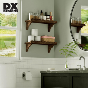 Étagères murales flottantes en <span class=keywords><strong>bois</strong></span> festonné DX Designs, lot <span class=keywords><strong>de</strong></span> 2, supports vintage, <span class=keywords><strong>rangement</strong></span> mural rustique style ferme pour <span class=keywords><strong>salle</strong></span> <span class=keywords><strong>de</strong></span> <span class=keywords><strong>bain</strong></span> et chambre - Product Image 5