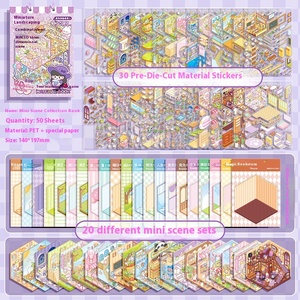 Thiết Kế Hiện Đại Thu Nhỏ Cảnh Quan Dán Bộ Sưu Tập Tự Làm <span class=keywords><strong>3D</strong></span> Ba Chiều Cabin Cảnh Cắt Dán Tay Tài Khoản Cuốn Sách - Product Image 6