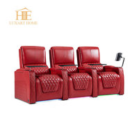 Fauteuil inclinable de cinéma maison intelligent haut de gamme en cuir véritable électrique en cuir de vachette de qualité supérieure canapé de visionnage VIP personnalisable en bois