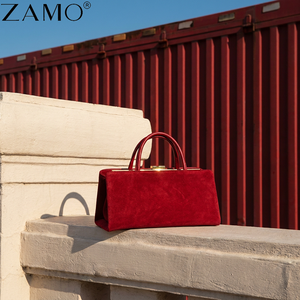 Bolso de mano de cuero genuino y ante para mujer, estilo vintage, con asa superior, tipo East West, elegante, para uso diario, proveedor OEM personalizado - Product Image 2