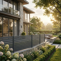 Clôture de jardin en aluminium à lattes, sans soudure, personnalisée, avec revêtement PVDF, pour piscine, villa, extérieur, fabrication OEM