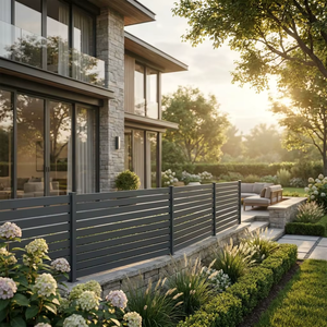 Clôture de jardin en aluminium à lattes, sans soudure, personnalisée, avec revêtement PVDF, pour piscine, villa, extérieur, fabrication OEM - Product Image 5