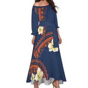 <span class=keywords><strong>Boutique</strong></span> Polinesia Ropa de mujer Tallas grandes Vestidos casuales Elegante con cordones Vestido largo de cola de pez Vestidos samoanos personalizados - Product Image 1