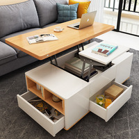 La table basse pliable à double usage peut être utilisée comme table à manger adaptée au petit rangement d'appartement