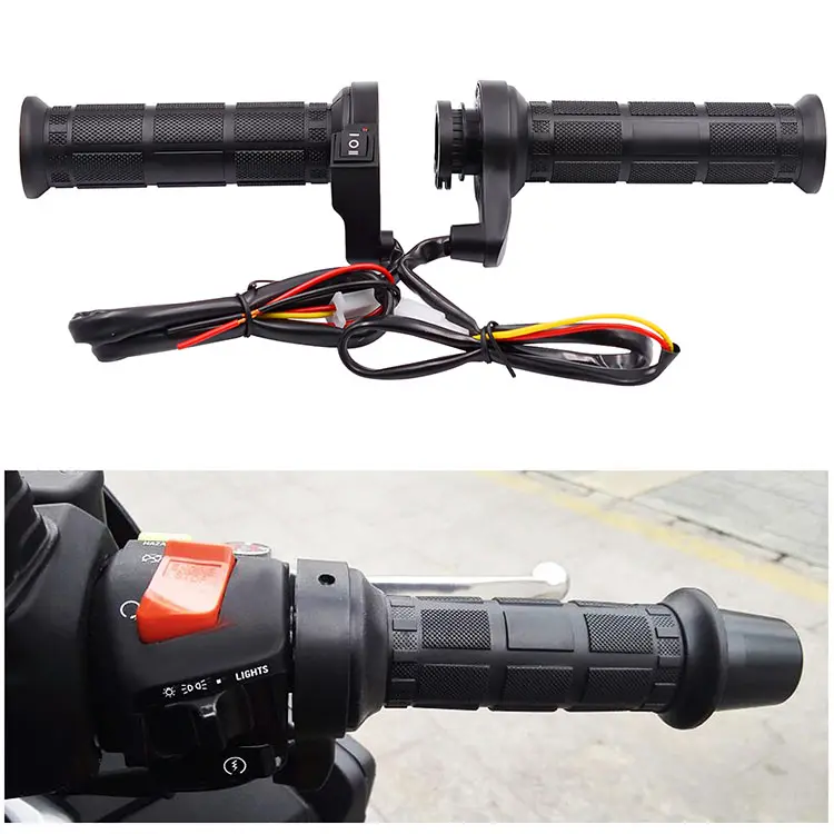 Heated Grips Motorcycle Grip Waterproof Adjustable 12V Motorcycle Electric Heating Handle Grips