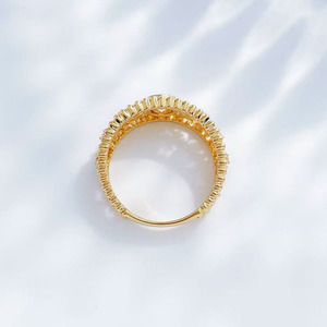 <span class=keywords><strong>Bague</strong></span> de fiançailles ovale artistique en or jaune 18 carats avec diamant de laboratoire et breloque <span class=keywords><strong>fleur</strong></span> pour femme – Nouveauté tendance - Product Image 3