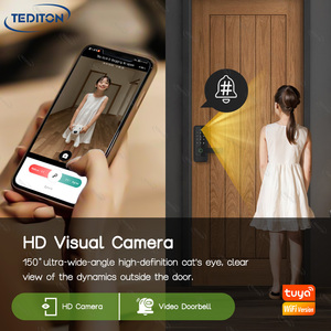 Tuya Wifi kỹ thuật số bàn phím khóa cửa sinh trắc học vân tay thông minh kỹ thuật số đẩy kéo khóa cửa thông minh với cuộc sống thông minh ứng dụng - Product Image 3