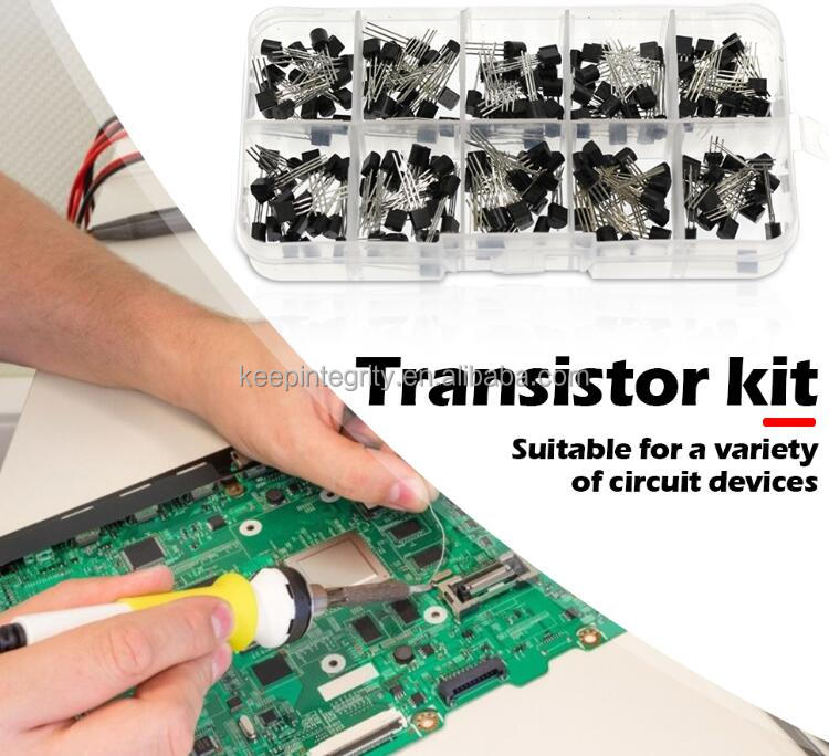 Produktbild von Uadme Transistor Sortiment 840 Stück – PNP/NPN, BC327/BC547/2N2222/2N3904 Uvm. – Für DIY-Elektronik & Kfz-Reparatur, Mit Aufbewahrungsbox