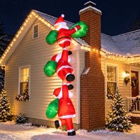 Décoration de Noël gonflable extérieure Père Noël grimpeur 2,4 m – Décorations de Noël gonflables pour jardin