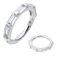 Piercing Stories 14K Solide Or Blanc Bambou Forme Nez Anneau Articulé Segment Anneau Helix Clicker Corps Piercing Bijoux