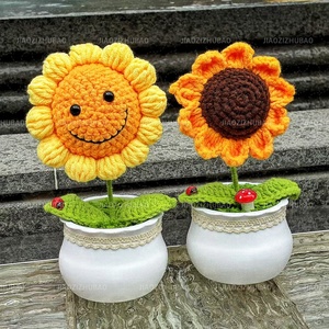 Mỉm cười hướng dương chậu cây, nhân tạo bó hoa, trang trí nội thất, bảo quản hoa - Product Image 3