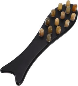 Set di Pettini Gua Sha in Corno di Bue Naturale, Massaggiatore per la Testa, Strumento per il Trattamento dei Punti Trigger, per Collo, Occhi e Viso, Logo Personalizzabile - Product Image 1