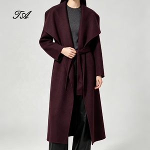Tyan New High End Fashion <strong>Women's</strong> Winter Double Sided Wool Cashmere Silk Long <strong>Coat</strong> High Quality Oversized Long <strong>Trench</strong> <strong>Coat</strong> - Product Image 1