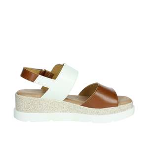 Sandalo Donna Serena con Zeppa Bianco Oro 255685DP Stile Estivo con Plateau - Product Image 4