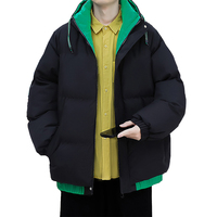 Nouvelle veste en duvet pour homme personnalisée, veste en duvet d'hiver décontractée et tendance pour jeunes hommes, avec capuche contrastée
