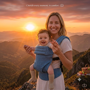 Porte-bébé Kangourou Pliable en Denim Premium Certifié CE CPC, Ergonomique et <span class=keywords><strong>de</strong></span> Luxe, Haute Capacité <span class=keywords><strong>de</strong></span> Charge, pour Bébés <span class=keywords><strong>de</strong></span> 0 à 3 Ans - Product Image 2