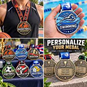 Medallas Personalizadas para Competencias Deportivas Múltiples: Baloncesto, Natación, Fútbol, Voleibol, Artes Marciales, con Cintas Personalizadas, OEM, ODM - Product Image 3