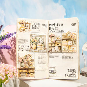 15 hojas por paquete de serie de letras florales, pegatinas decorativas de Paisaje Vivo, tema de flores para decoración del hogar - Product Image 4