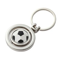 Porte-clés en métal rotatif personnalisé avec gravure au laser, logo, alliage de zinc, cadeau promotionnel d'entreprise