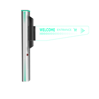 Porte automatique commerciale élégante et transparente avec capteur, construction en acier inoxydable, protection IP68, fonction anti-ouverture simultanée