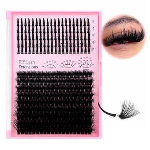 Khối lượng bán buôn Fluffy cụm D Curl DIY cụm lông mi nhãn hiệu riêng DIY Lash phần mở rộng - Product Image 1