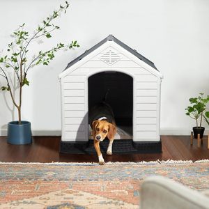 Caseta para Perros de Polipropileno Resistente al Agua con Piso Elevado y Fácil Montaje - Caseta de Doble Uso para Interiores y Exteriores - Product Image 2
