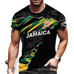 Jamaica Flag Custom Your Name 3D T-shirt for Men Short Sleeve Summer Casual Tops Street Fashion Man T Shirt Oversized Tee Shirt