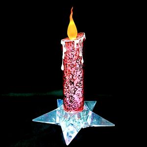 Bougie sans flamme à piles, en cire véritable, à LED scintillante, pour Noël - Product Image 3